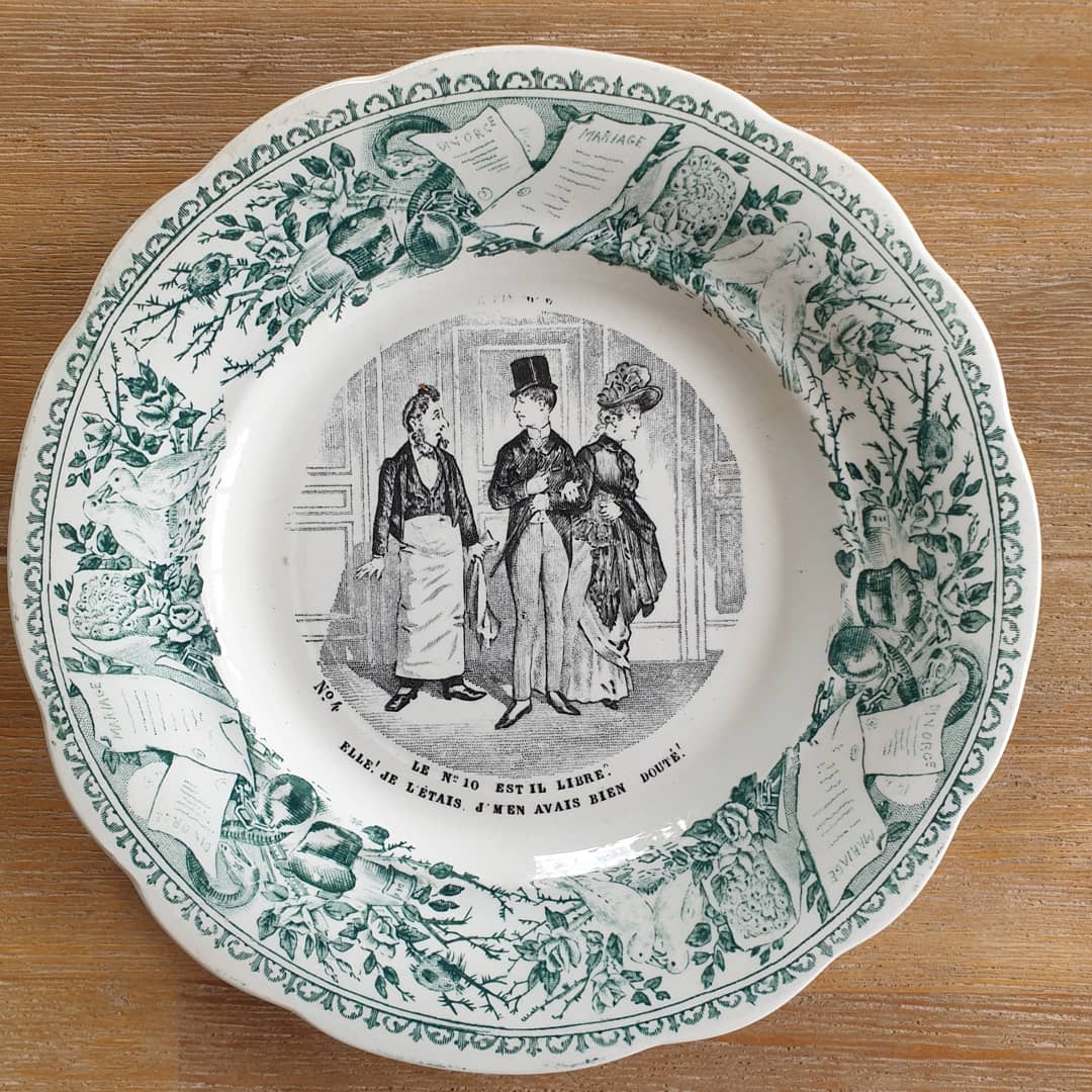 Suite 4 talking plates for dessert Creil and montereau