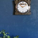 Vintage clock silent rectangular wall clock "jaz black gold"