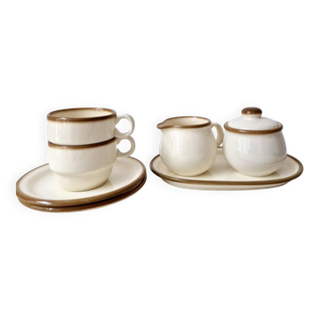 2 coffee cups, pot and sugar bowl Torgau, 1970