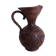Terracotta Pitcher Vase with Enameled Interior and Engraved Wood Effect