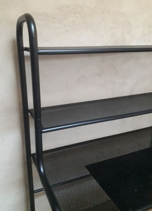 Desk shelves metal black vintage 80s