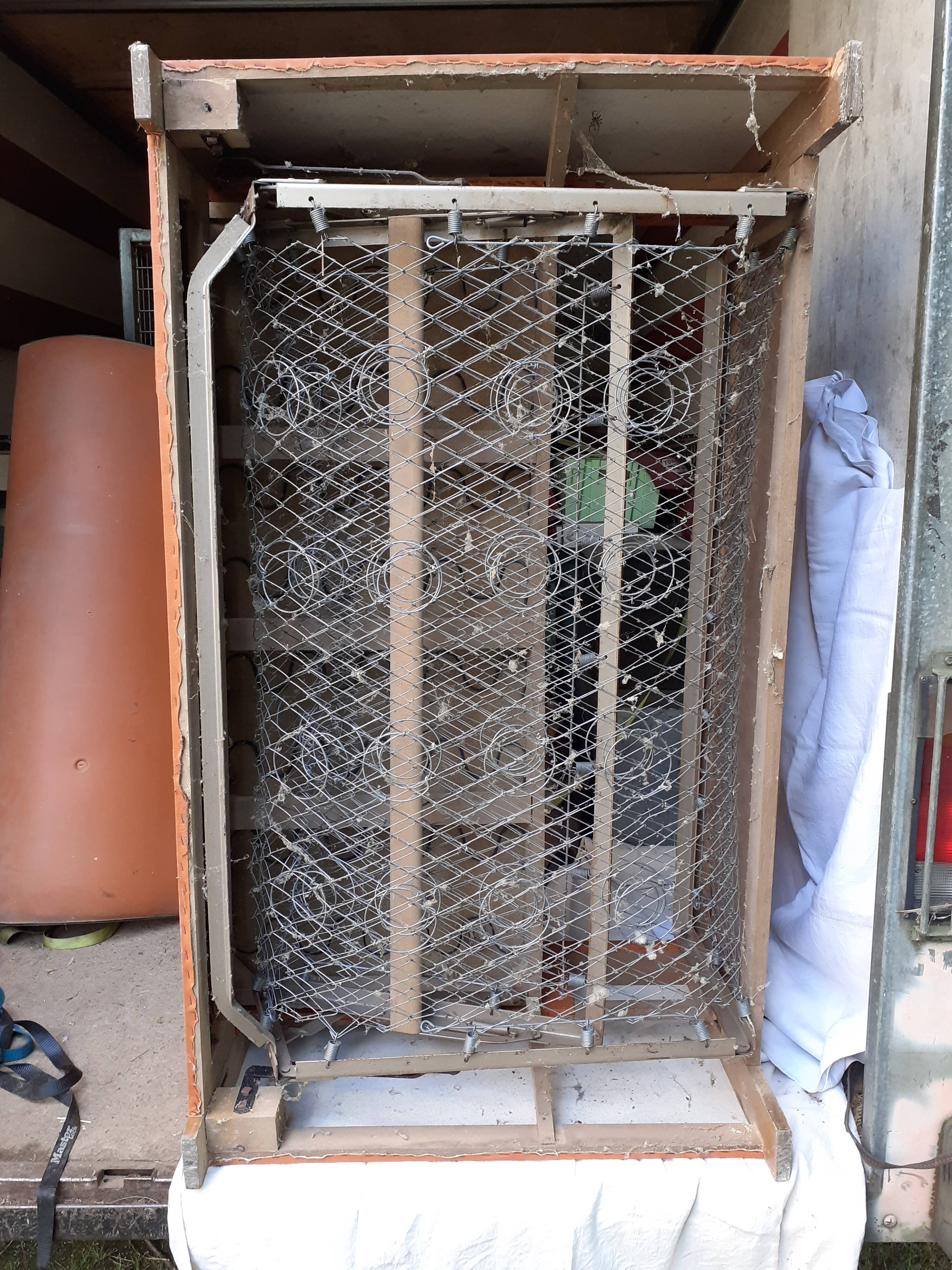 Skai orange convertible sofa 1950s