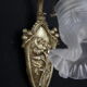 Wall light brass, old tulip glass swan neck