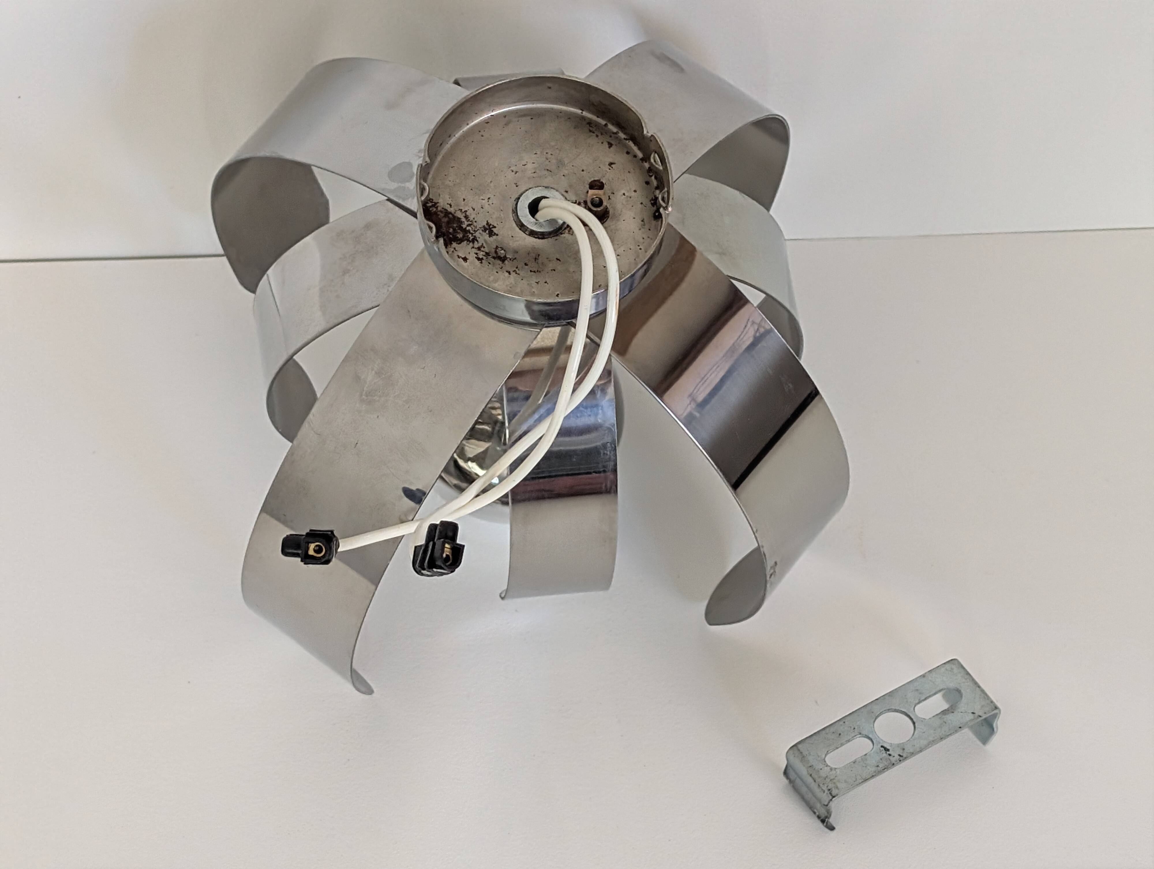 Chrome flower wall light