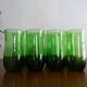 8 glasses water blown glass vintage green
