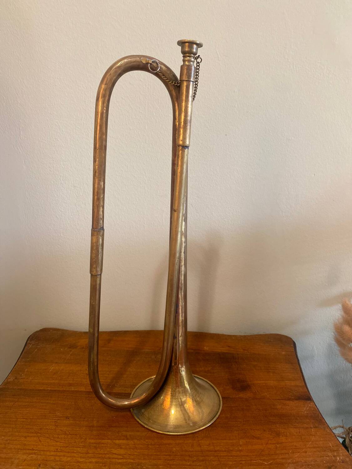 Antique copper bugle