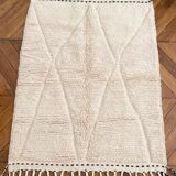Berber berber carpet beni ouarain white diamond white frame