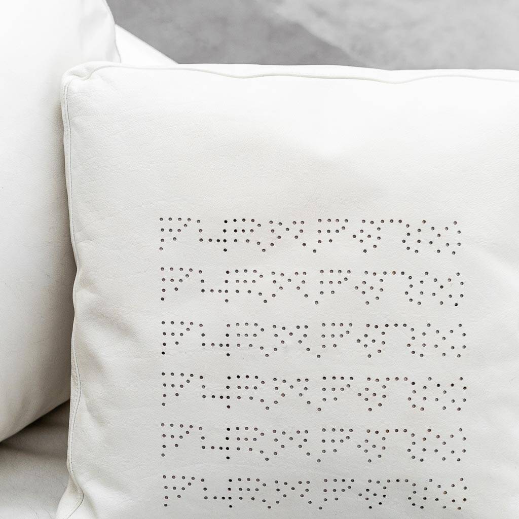 Divano 3 posti patrick in pelle bianca flexform anni ‘2000