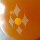 Suspension boule verre jaune 1970