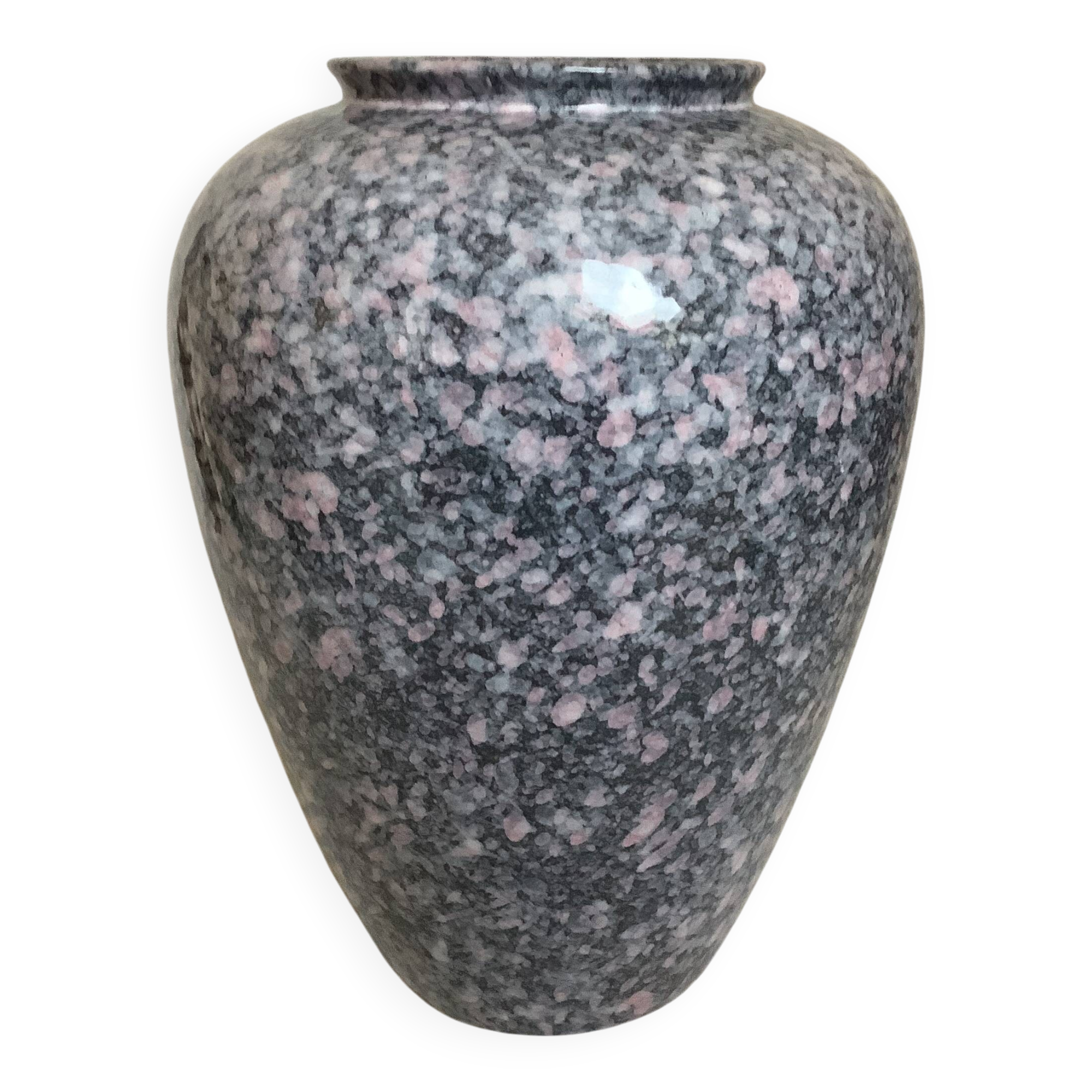 Large speckled ceramic vase from the 1980s.