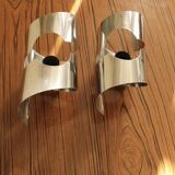 pair of chrome wall lights