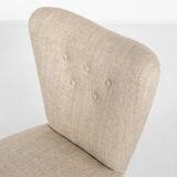 Mid-Century Modern Pair of Beige Italian Chairs, 1950s