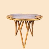 Janine Abraham Rattan Tripod Coffee Table