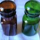 Lot 2 bottles vintage green orange chicory