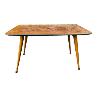 Table basse vintage bois blond , Circa 60