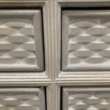 White wash sideboard made of woven rattan/bamboe, '70