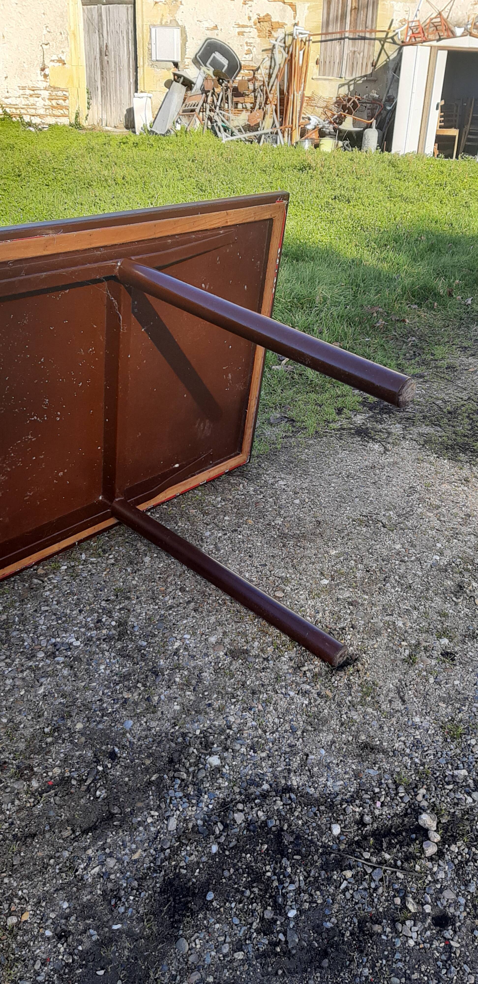 Industrial iron and wood table