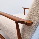 Mid-Century Ivory Boucle Armchairs by Henryk Lis, 1967