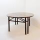 Pair of Chinese demi-lune consoles - Central table and folding chair