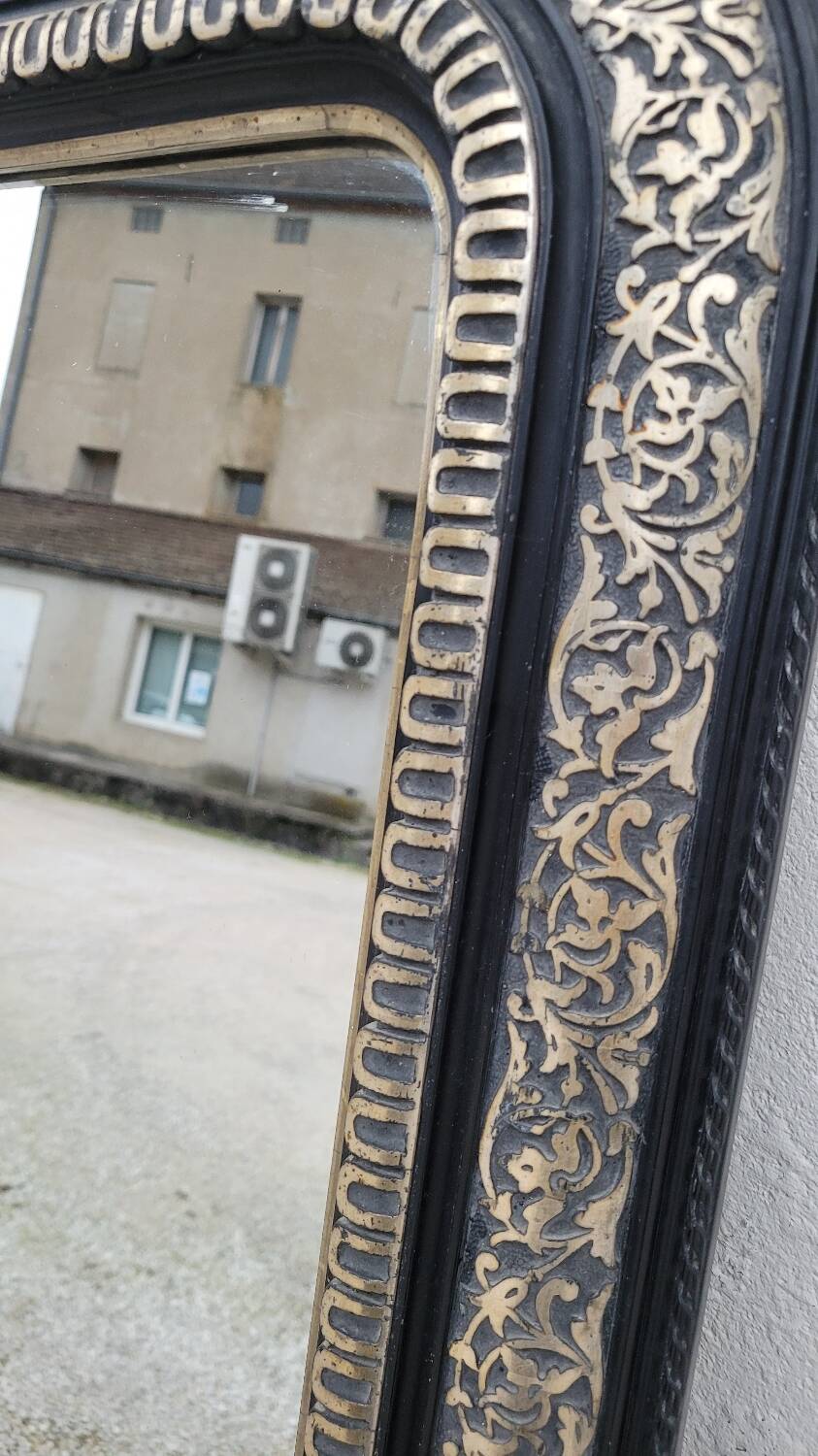 Louis Philippe Napoleon III mirror in decorated gilded wood - 1m70