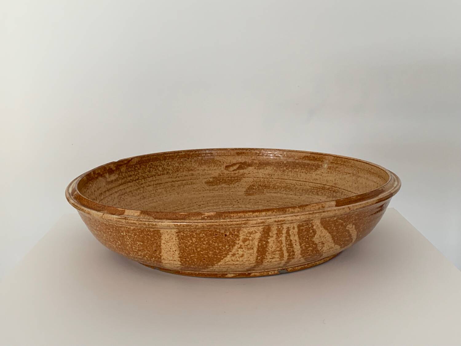 Large signed stoneware bowl.