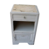50's wooden and light marble bedside