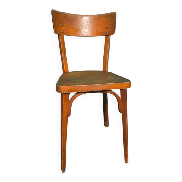 Chaise de billard ancienne Chevillotte en bois courbé