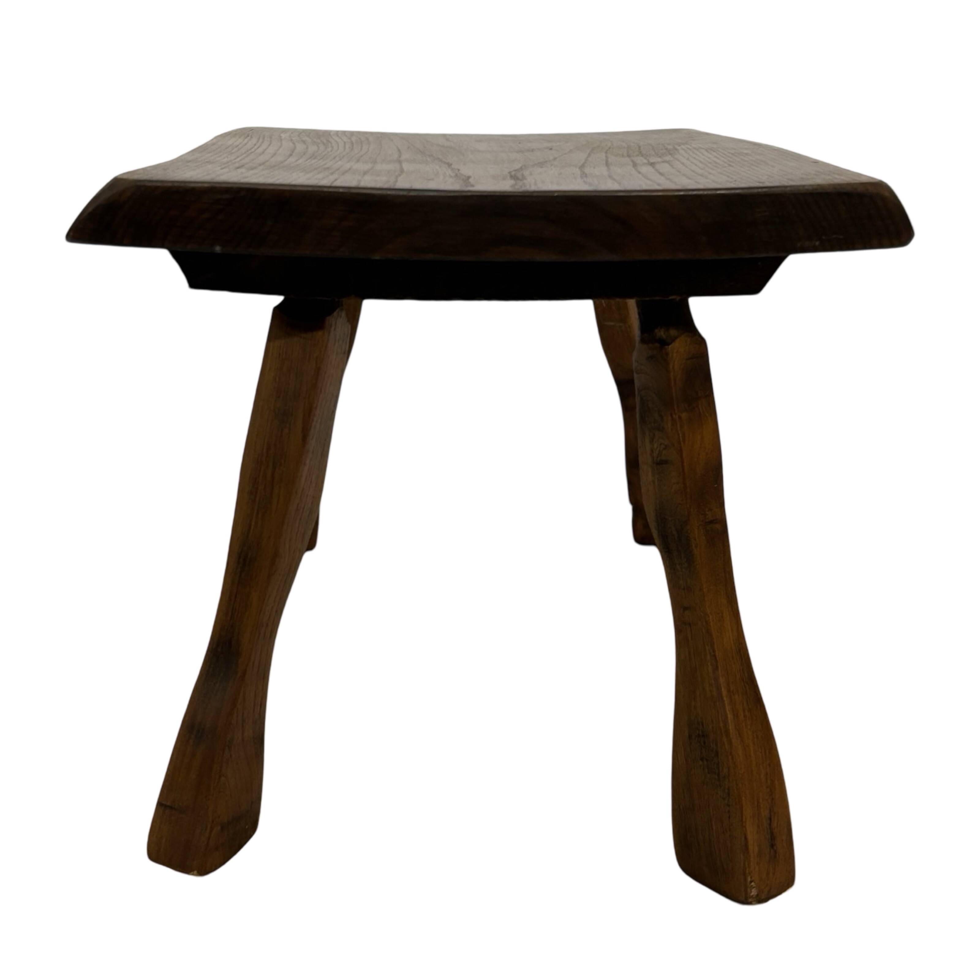 Vintage wooden side table small table wabi sabi natural design