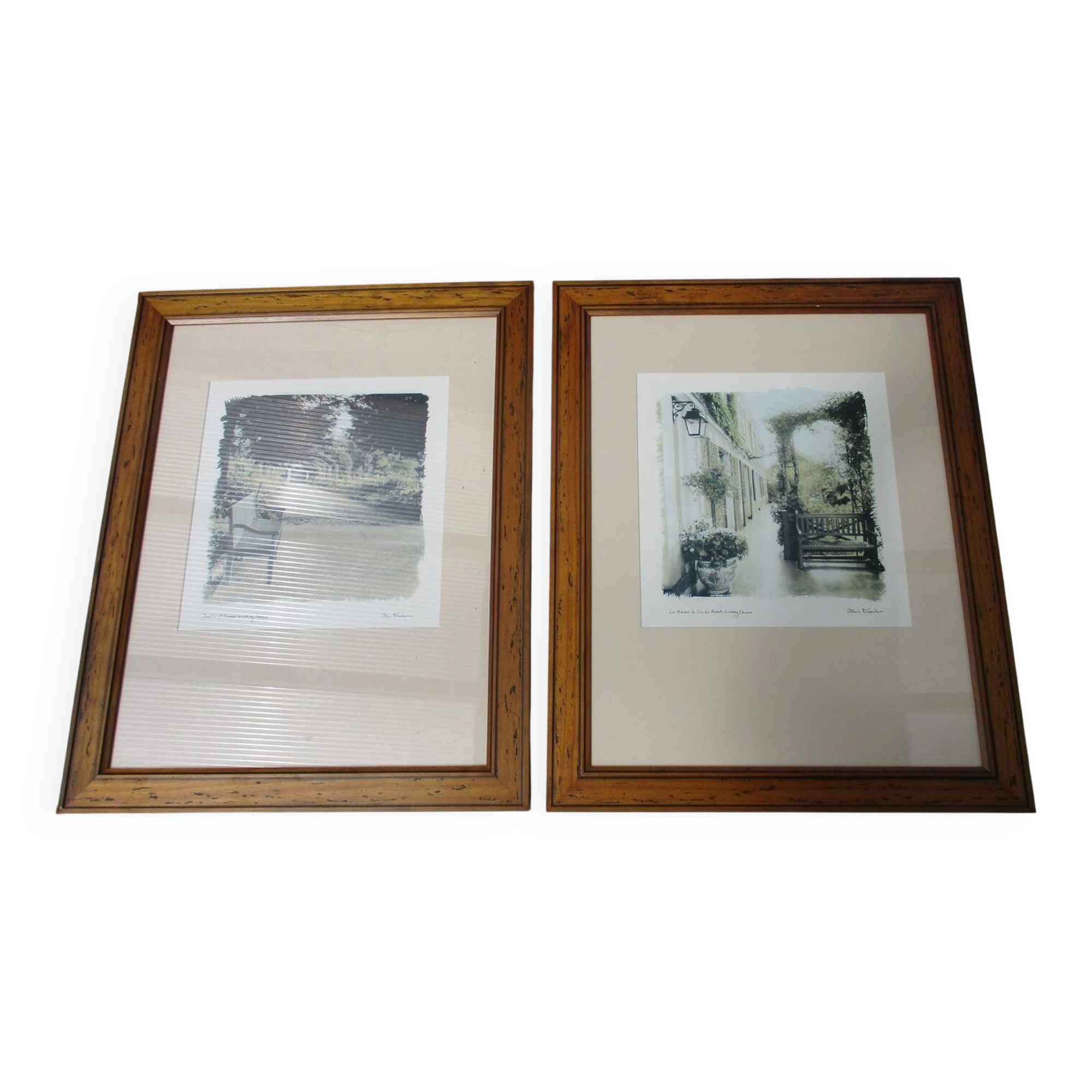 two framed photographs Giverny Alan Blaustein