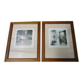 two framed photographs Giverny Alan Blaustein