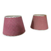 Paire d'abat-jour vichy rouge, 1960