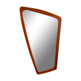 Miroir en teck de forme libre, scandinave des années 60