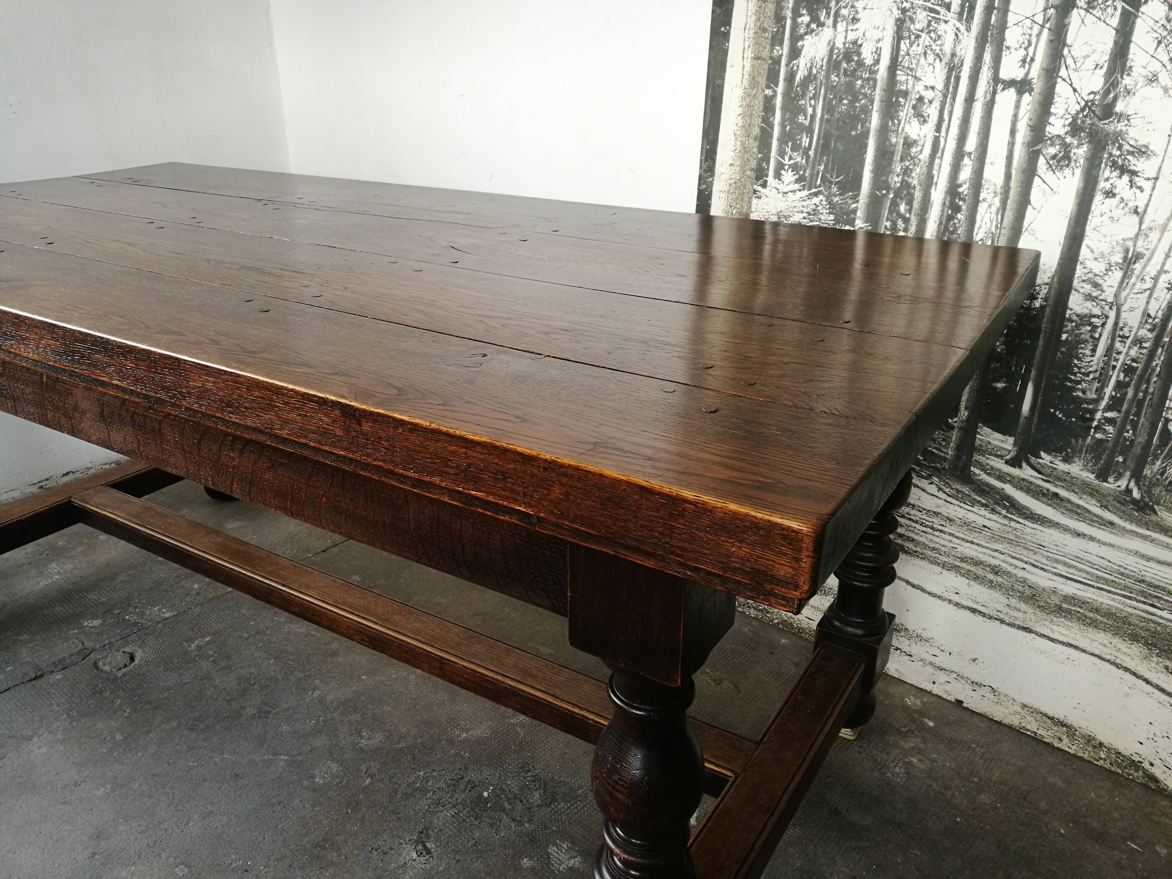 Massive oak farm table