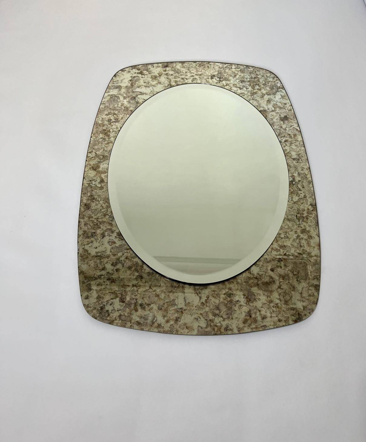 Double mirrors stacked vintage design, France, 1970s