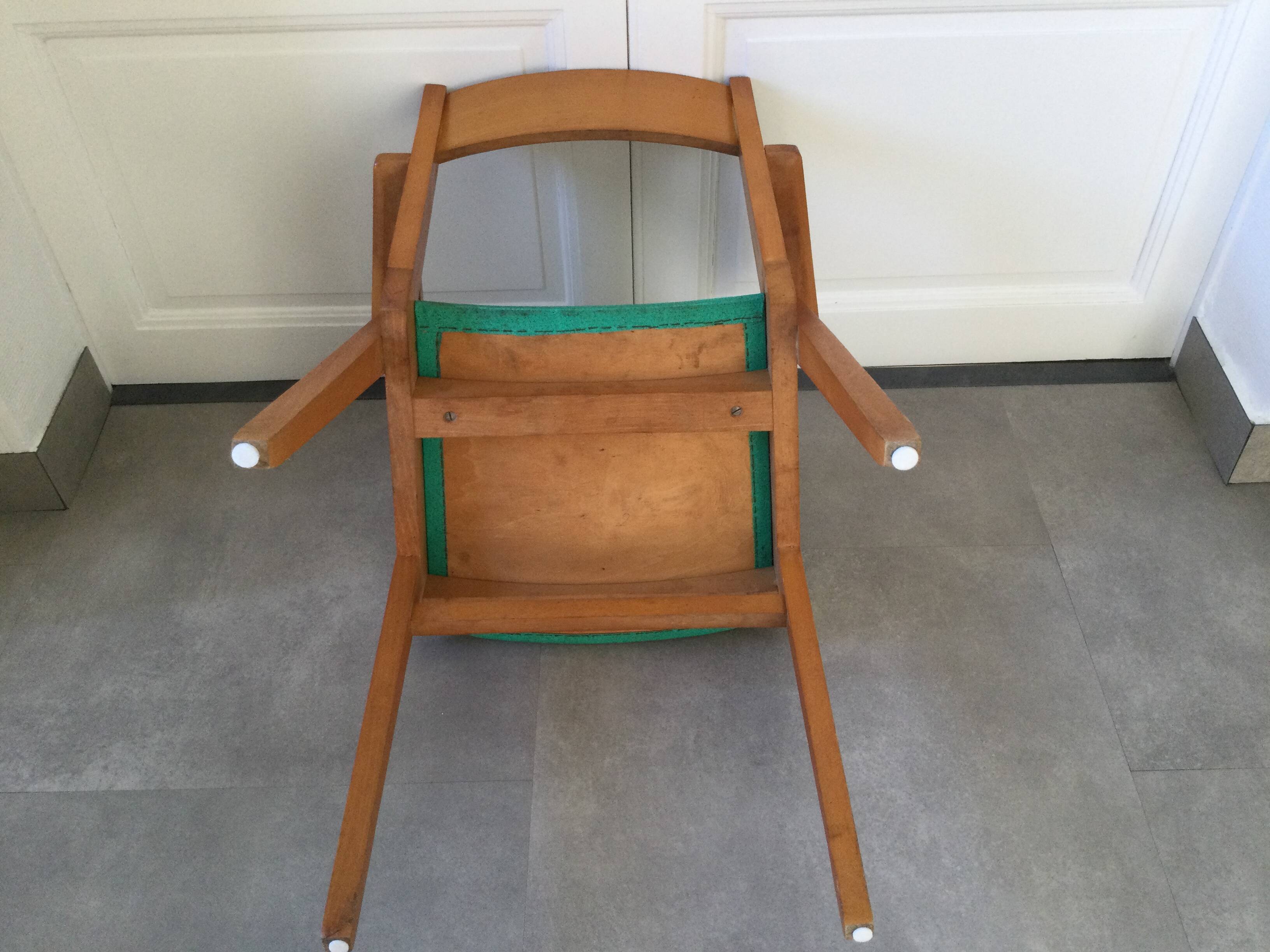 1960s bridge armchair with compass feet