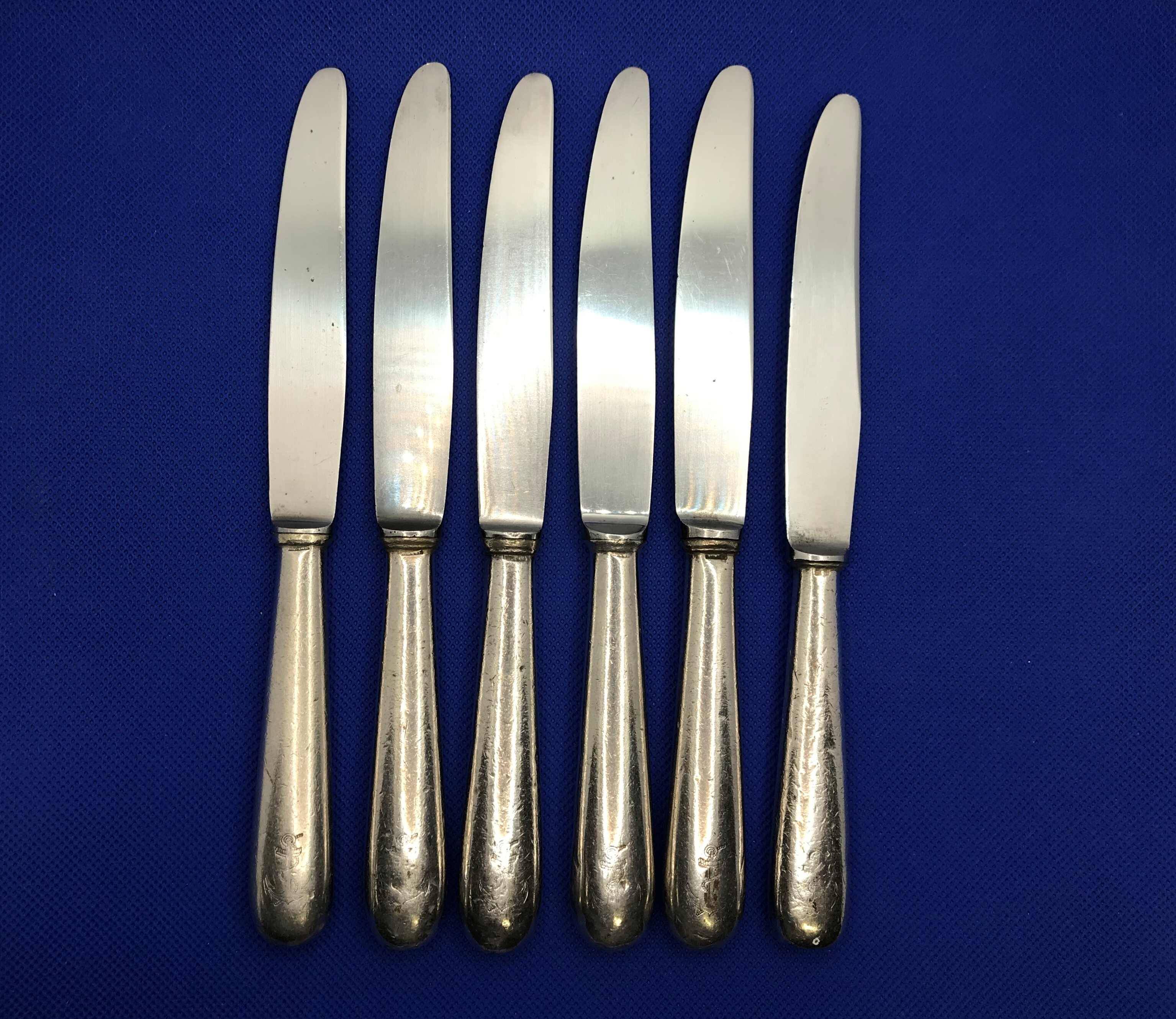 Set of 6 small silver-plated Navy knives from Ercuis