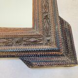 Mirror "tramp art" folk art 103 x 76 cm.