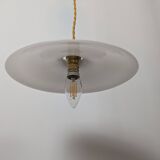 Suspension vintage en opaline blanche