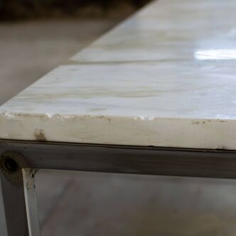 Table basse en marbre et chrome, 1970