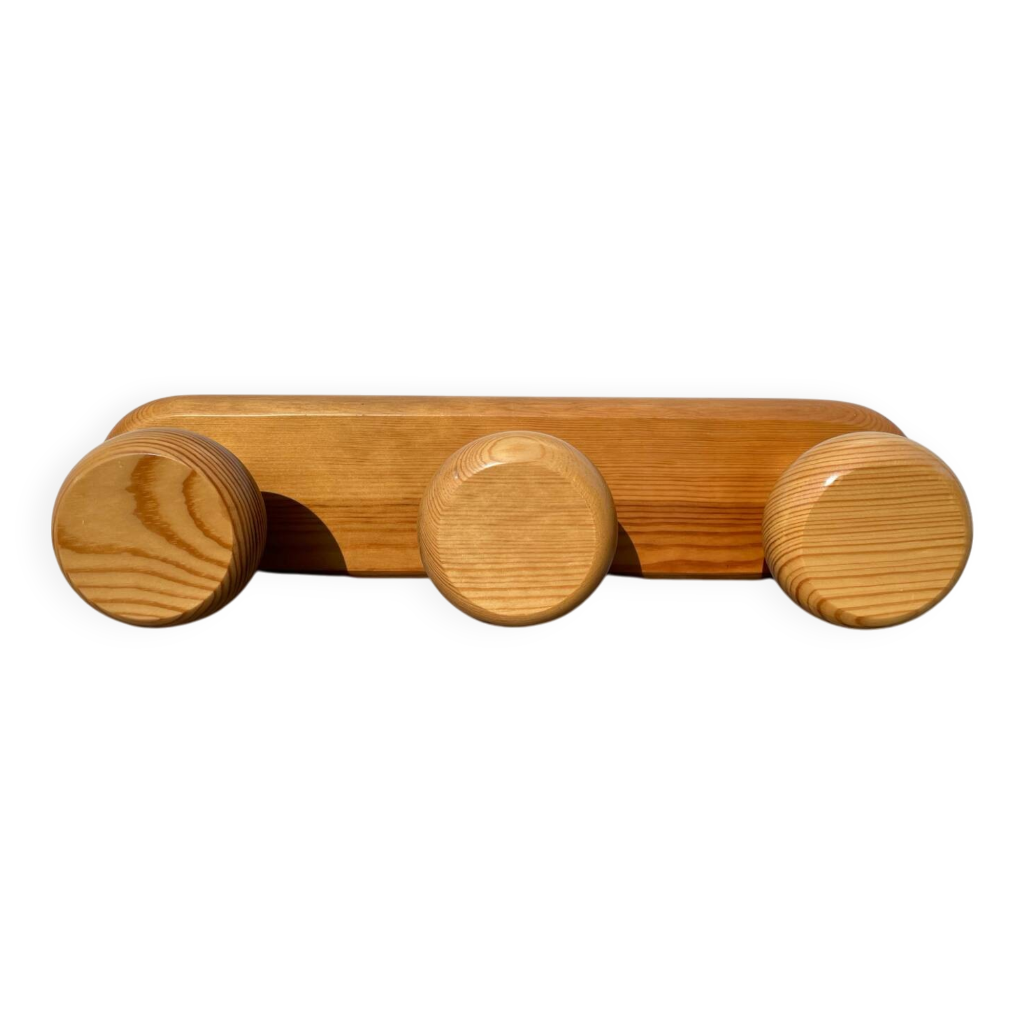 1980 pine wood wall coat rack