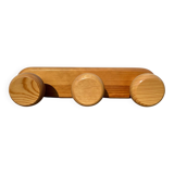1980 pine wood wall coat rack