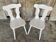 Paire chaises anciennes bistrot bois blanc vintage