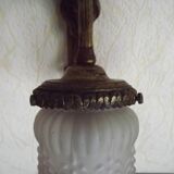 French Bronze Empire Style Ribbon & Bows Wall Light with Frilled Glass Shade 5140