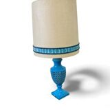 Tall vintage table lamp in blue ceramic / floor lamp