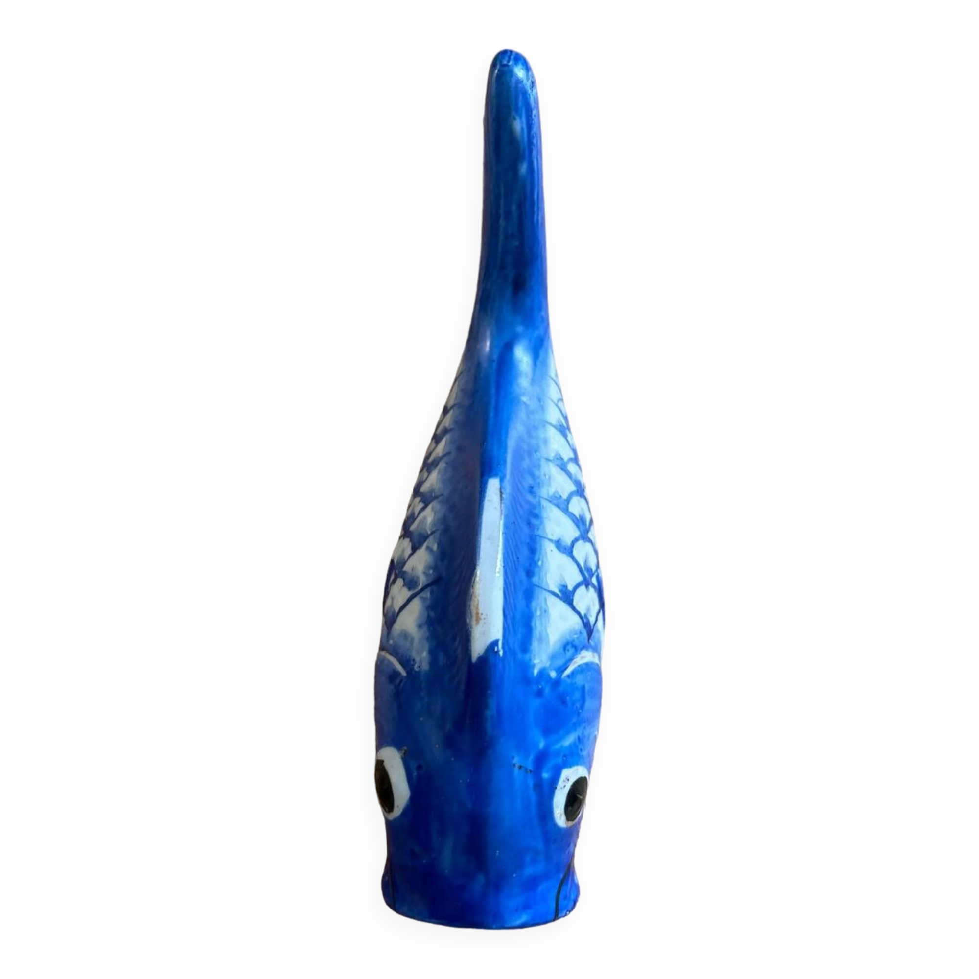 Rare old Chinese blue Koi Fish vase