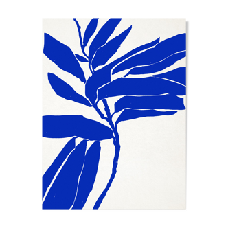 Botanical illustration in blue, 50x70cm