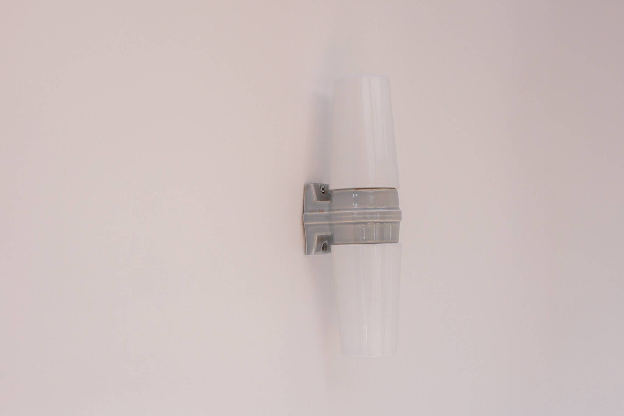 Large Mid-Century Modern Pale Grey Bathroom Sconce by Sigvard Bernadotte