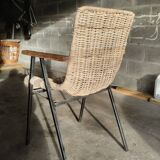 White wicker armchair