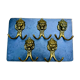 5 lion coat hooks in solid brass Art Nouveau