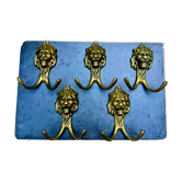 5 patères lion en laiton massif Art Nouveau